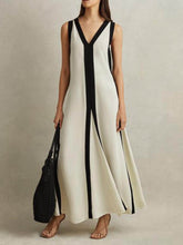 Reversible Style Colorblock Charming A-Line Maxi Dress InsStreet